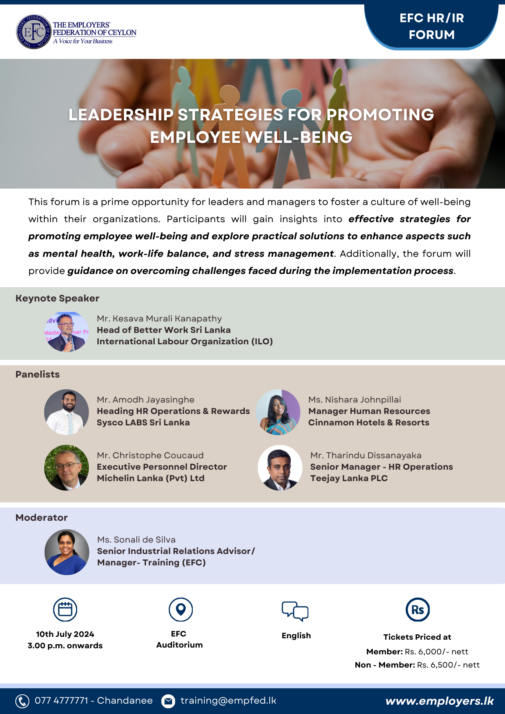 EFC Training Flyer No - 24 of 2024 - Leadership Strategies for Promoting Employee Well-being